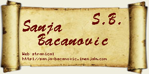 Sanja Bacanović vizit kartica